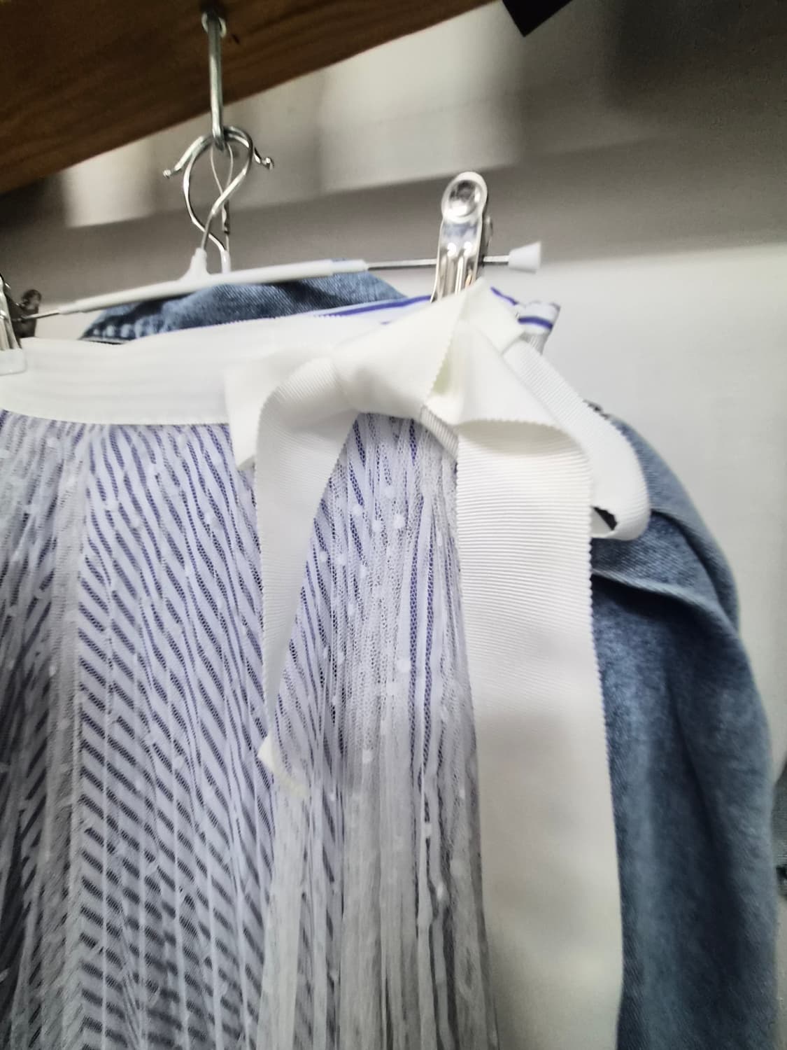 스톤비즈 벌룬 반팔 데님자켓.지고트 레이스 원피스 상품이미지9