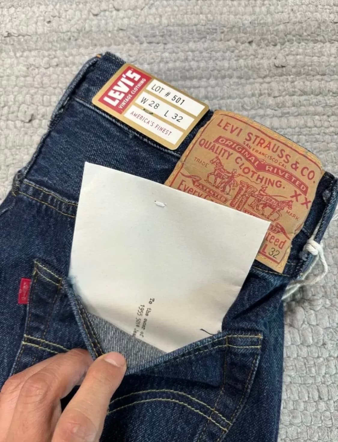 (28X32) 리바이스 LVC 1955 501XX 셀비지 청바지 데님 진 상품이미지5