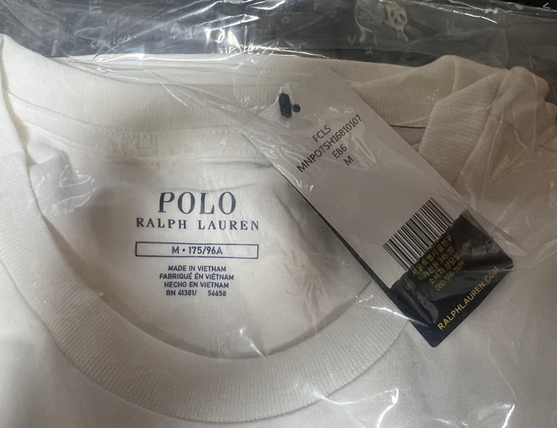 POLO 남자 롱슬리브 춘하 새상품 캐주얼 화이트 긴팔 M 95-100 상품이미지4