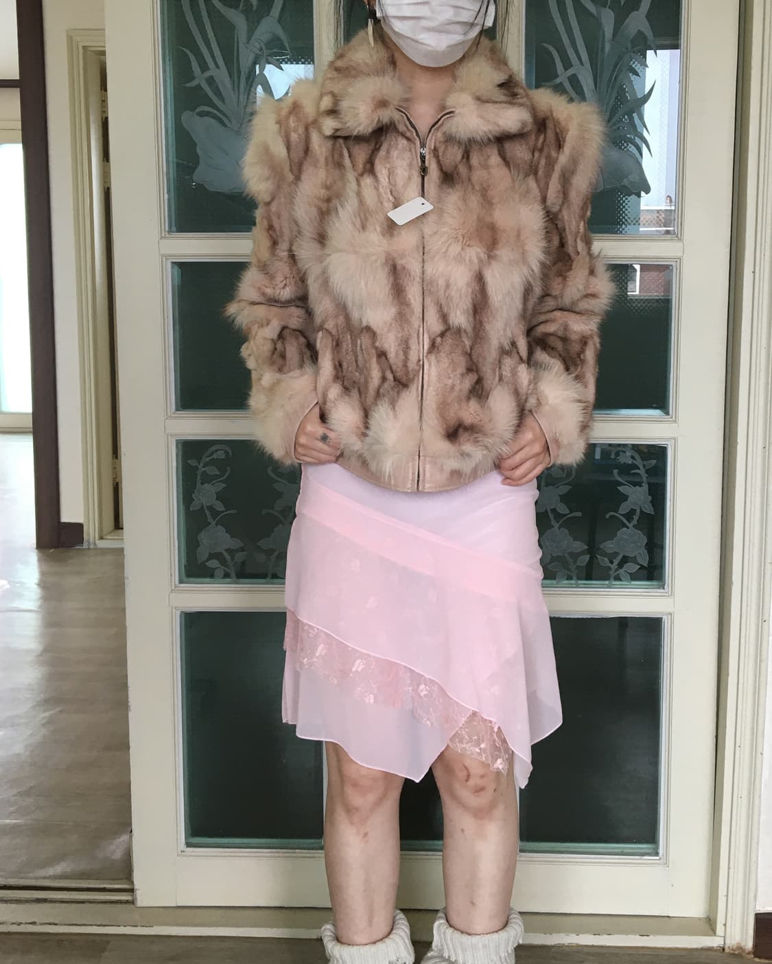 Fox fur zip up lamb leather jacket 상품이미지1