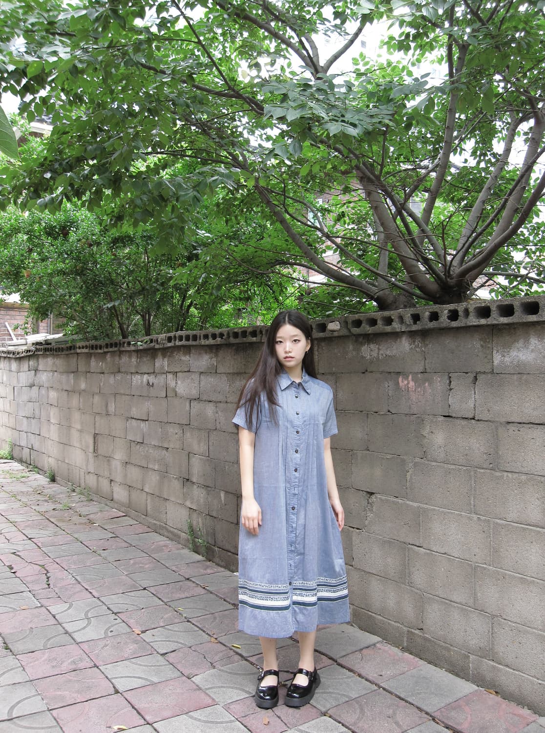 블루 데님 원피스 상품이미지4