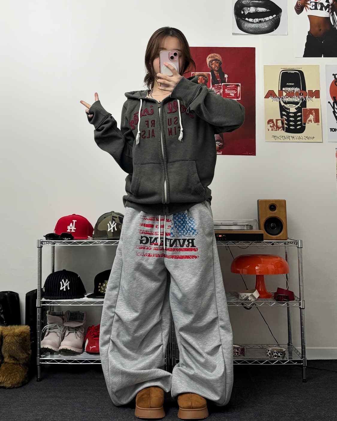 홀리스터 아치로고 카키 후드집업 상품이미지4