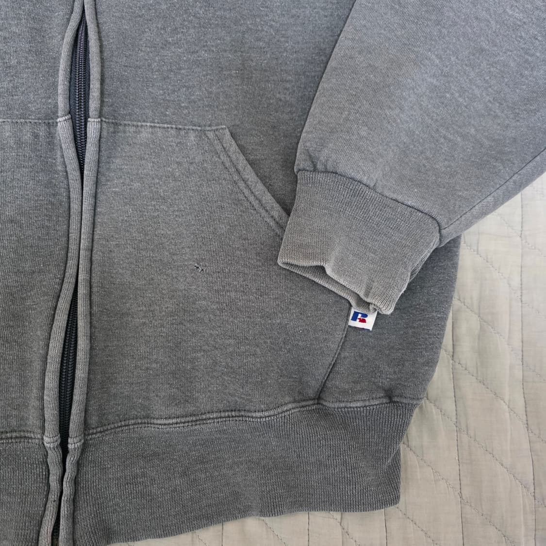 [L] 90s 빈티지 러셀 애슬레틱 후드집업 다크그레이 VER. 페이딩 상품이미지2