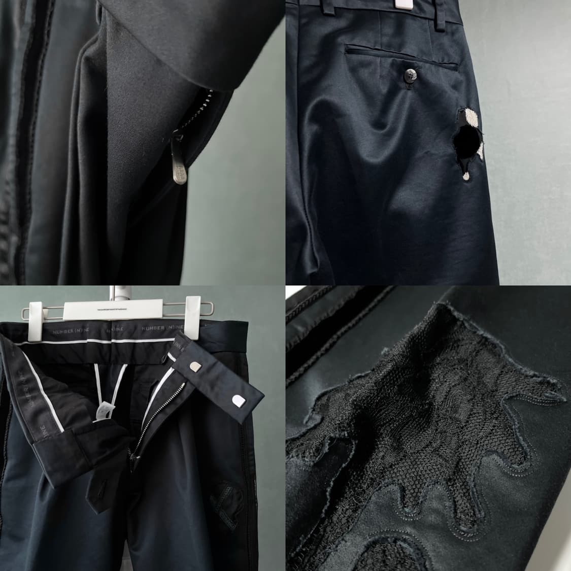 넘버나인 2002 잉크 데미지 드레스 팬츠 상품이미지8