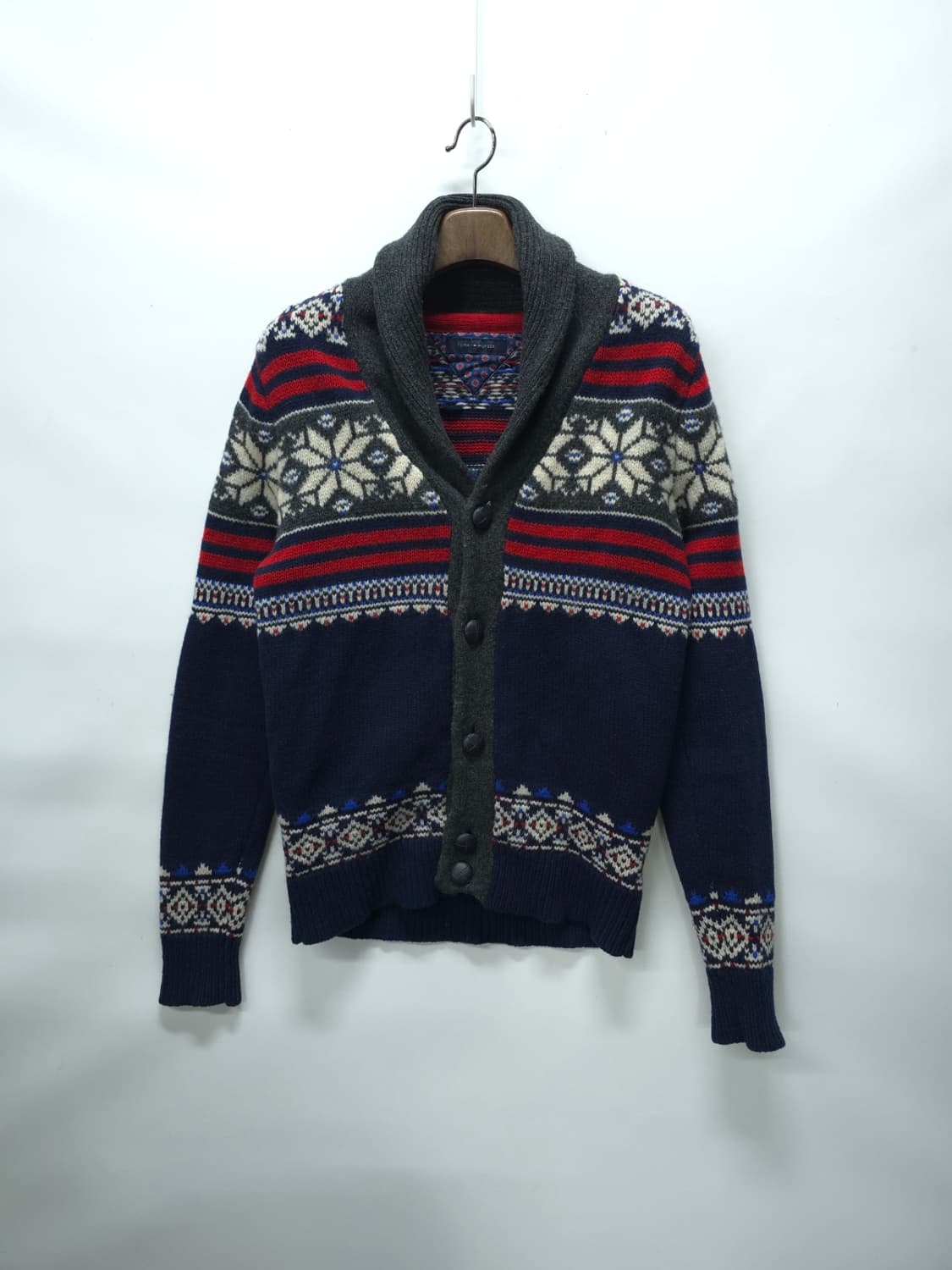 타미힐피거 남성 노르딕 램스울 숄칼라 가디건 상품이미지1