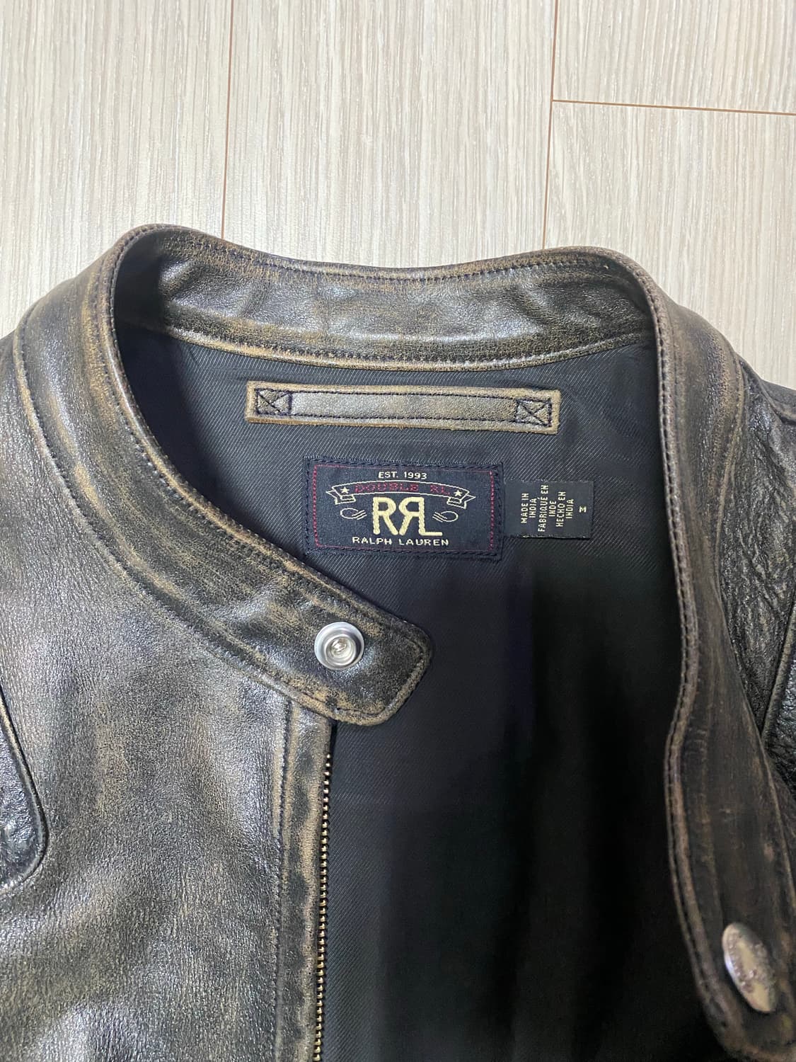 [rrl] 더블알엘 슬림핏 레더 모토재킷 M 상품이미지3