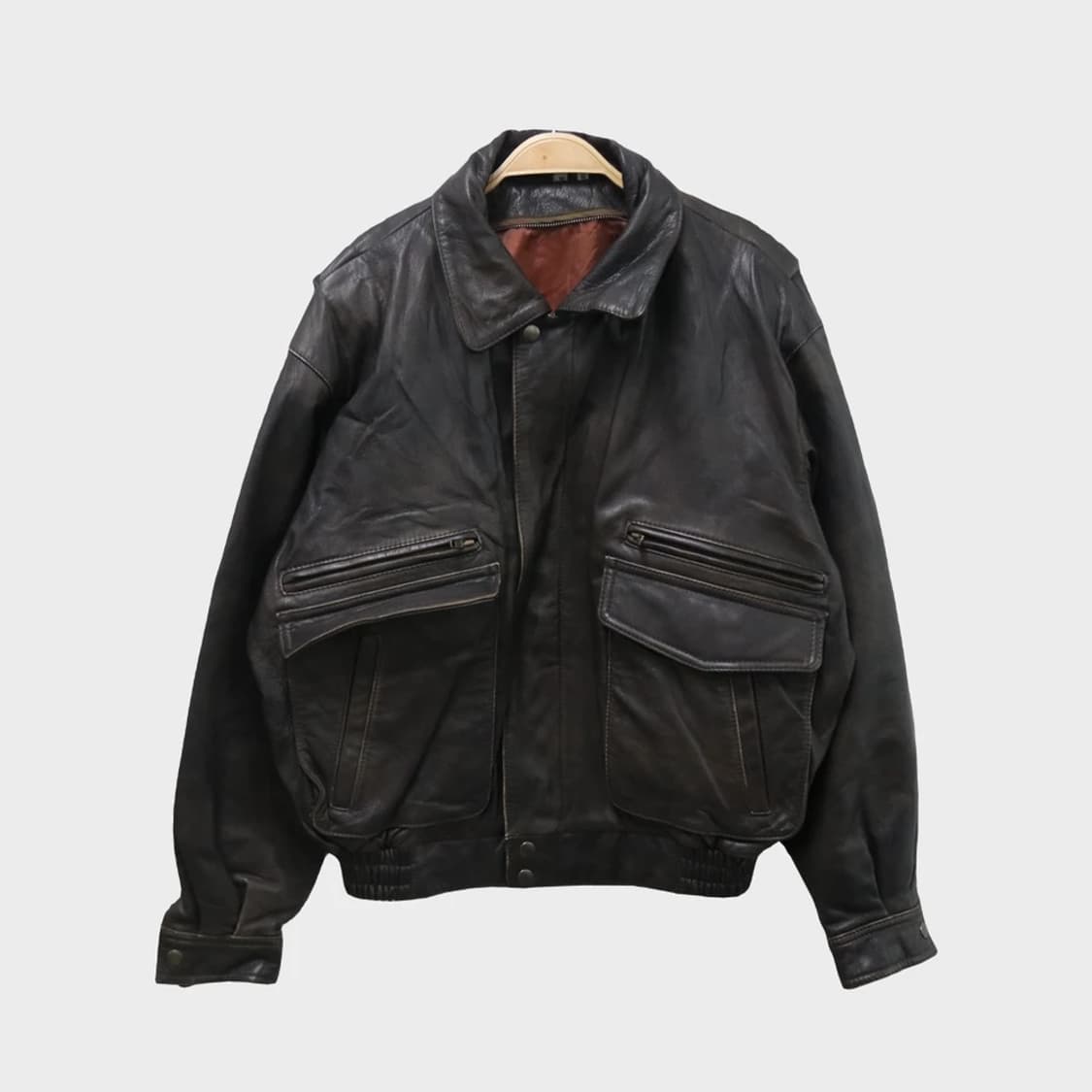 프론트 포켓 가죽 자켓 60970 상품이미지1