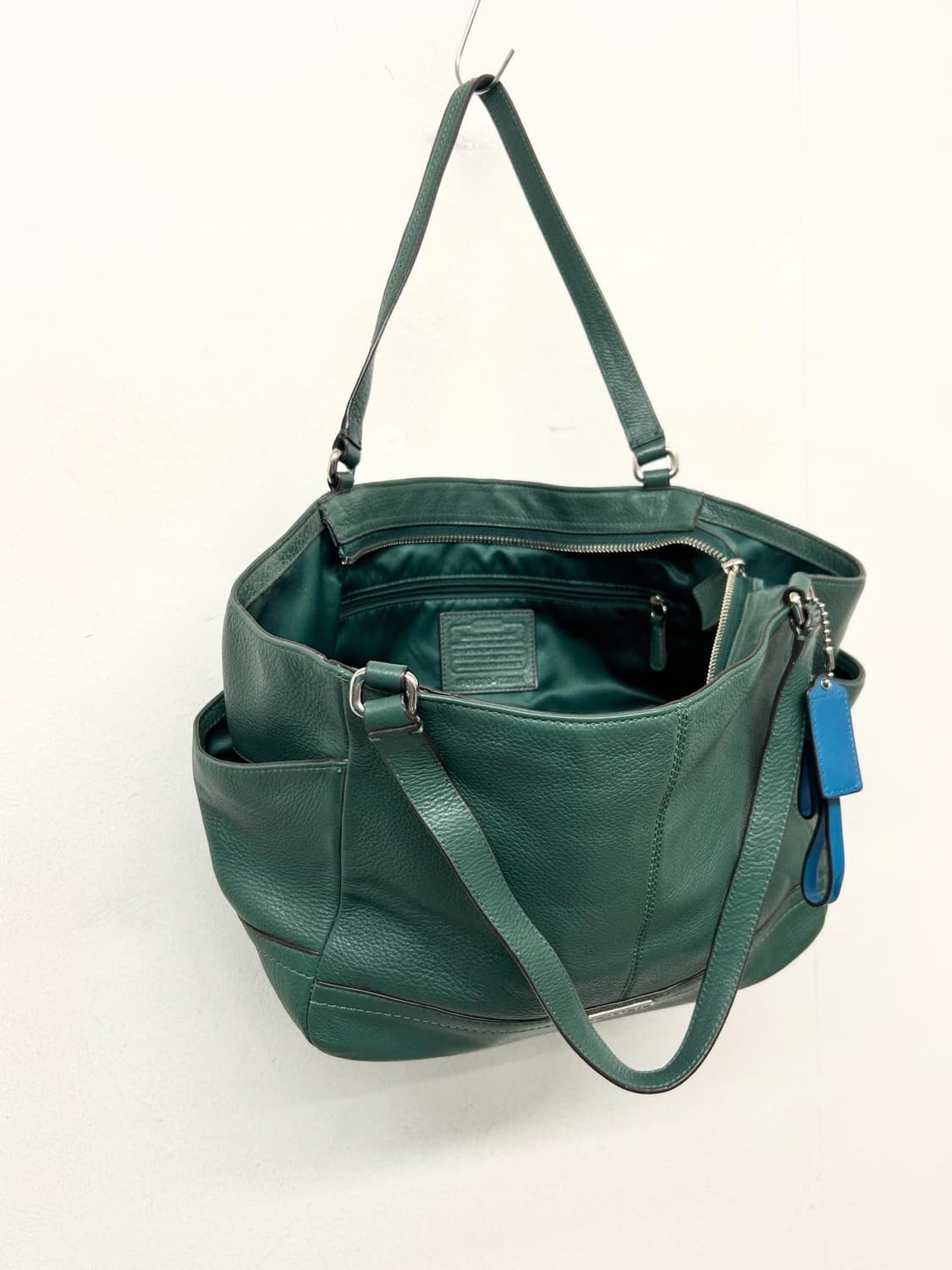 코치 가죽 토트백 숄더백 그린색 상품이미지5