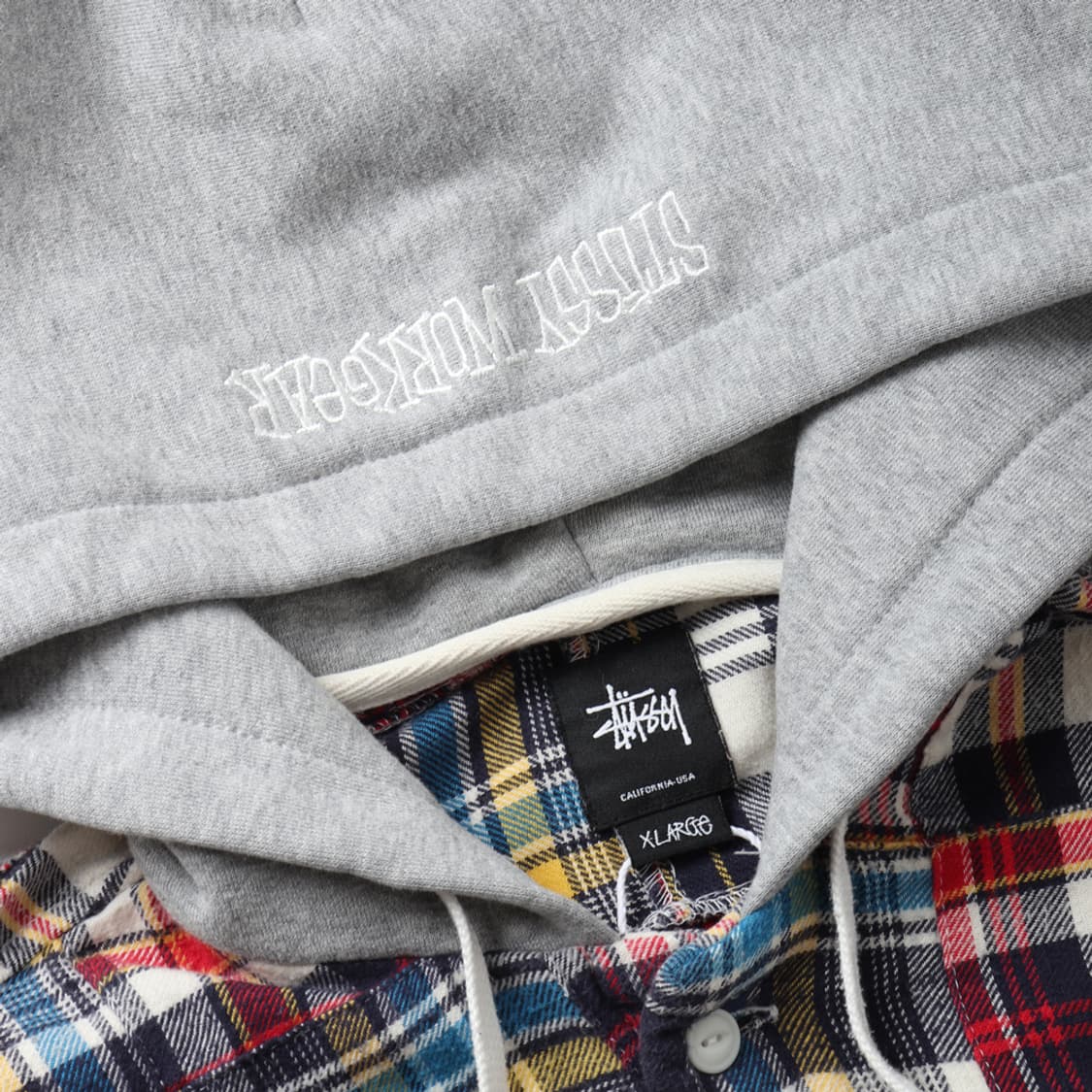 STUSSY Patchwork Check Hooded Shirt 상품이미지8