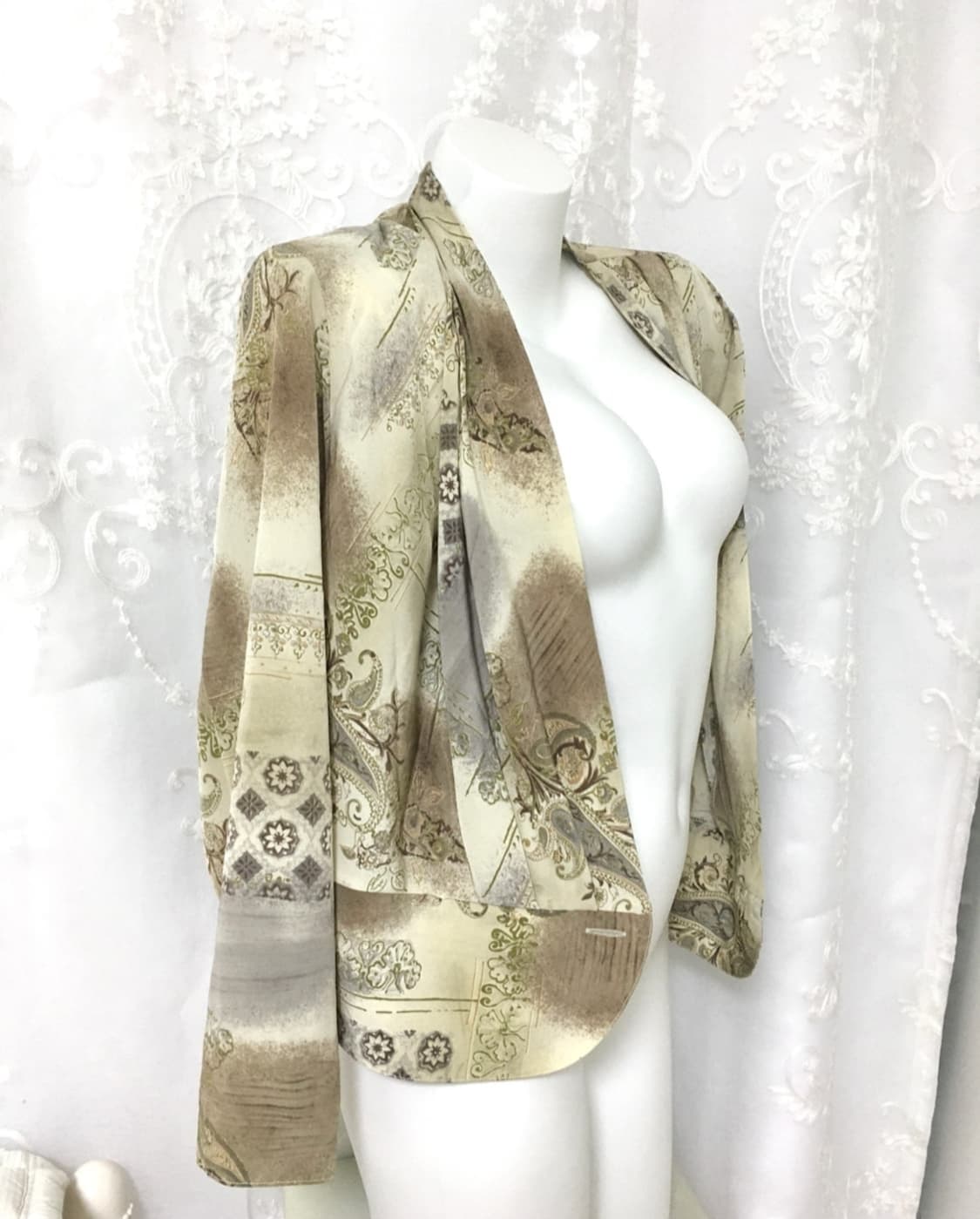 Inpysecond 빈티지 오리엔탈 타이다이 베이지 자켓 블라우스 상품이미지1