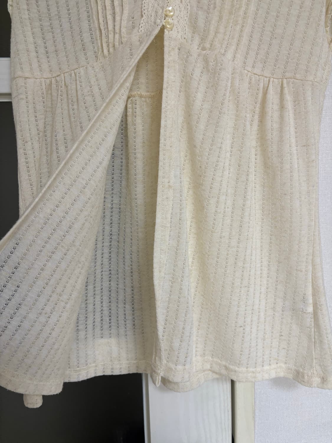 아이보리 반소매 니트  상품이미지4