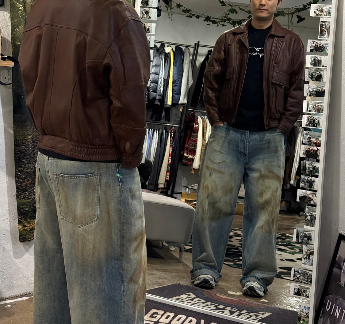 빈티지 가죽 자켓 상품이미지7