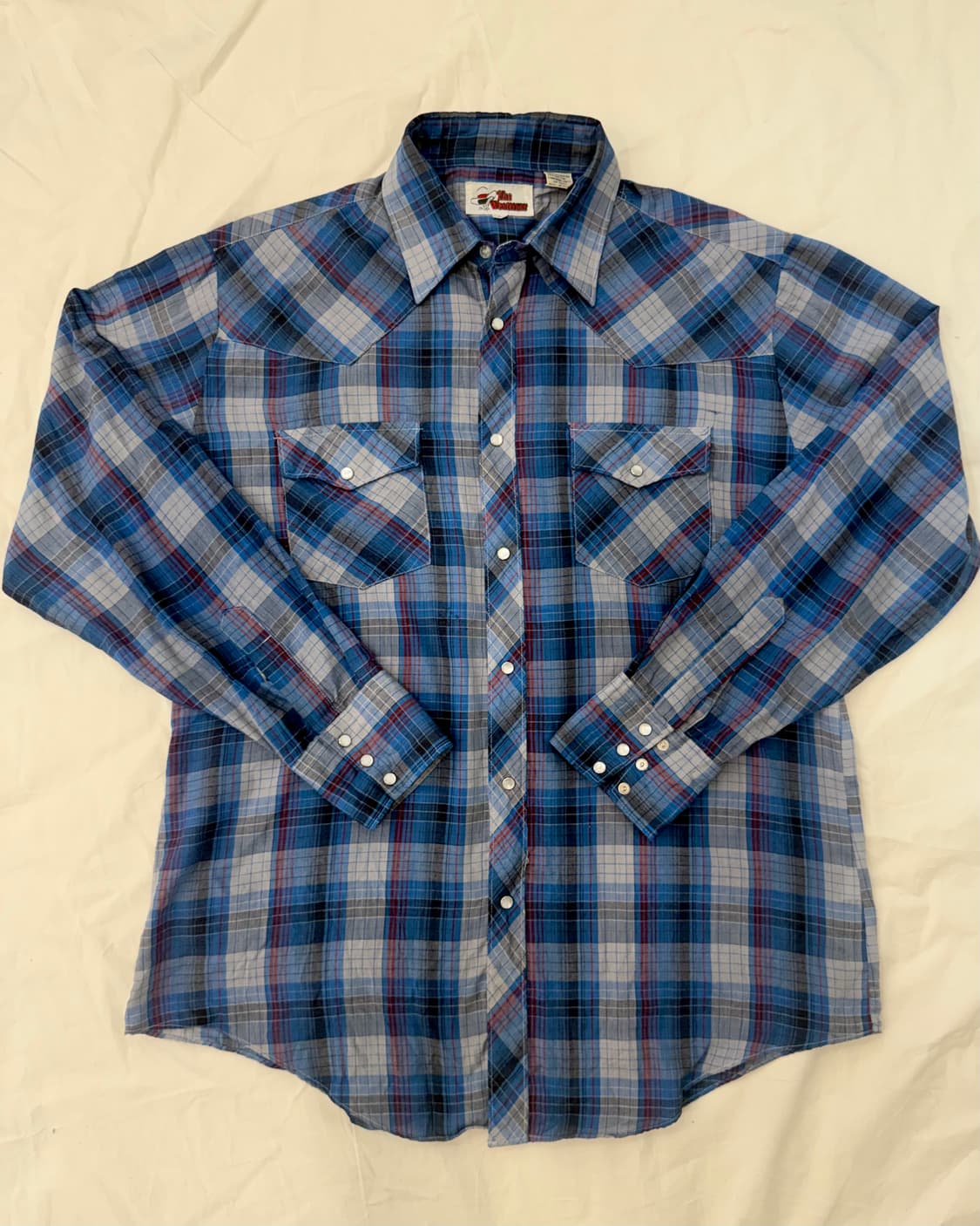 The Westerner 빈티지 웨스턴 셔츠 블루 체크 상품이미지5
