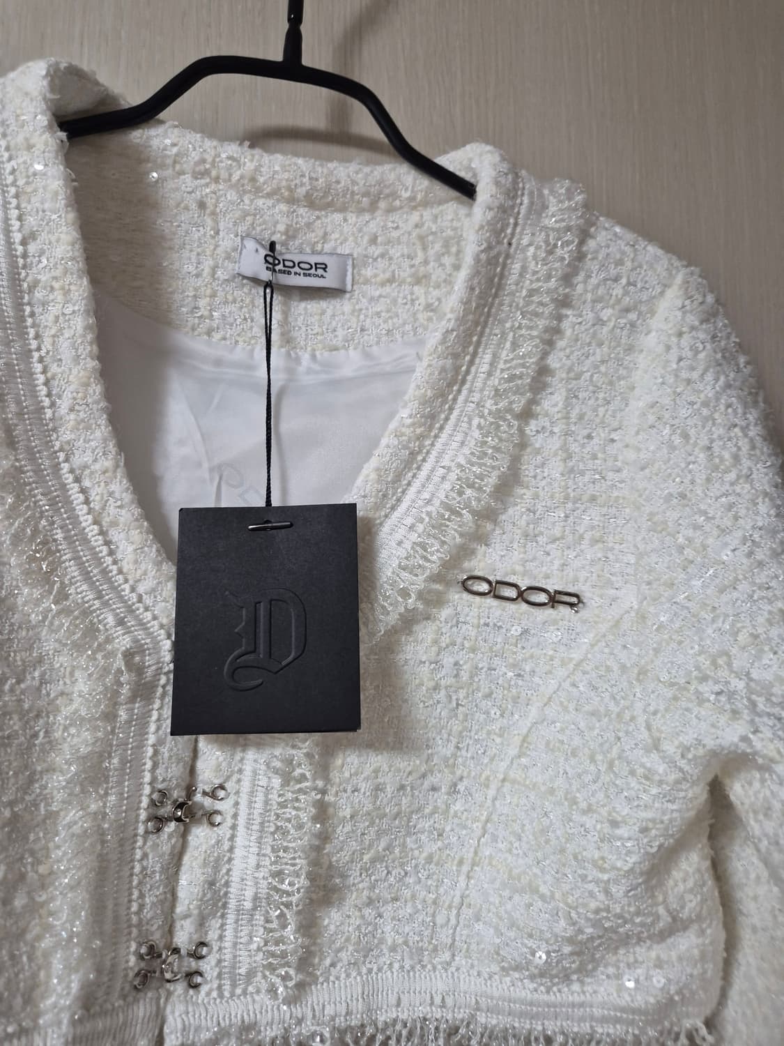 (새제품) 오도어 트위드 크롭 자켓 크롭가디건 25년 상품이미지4