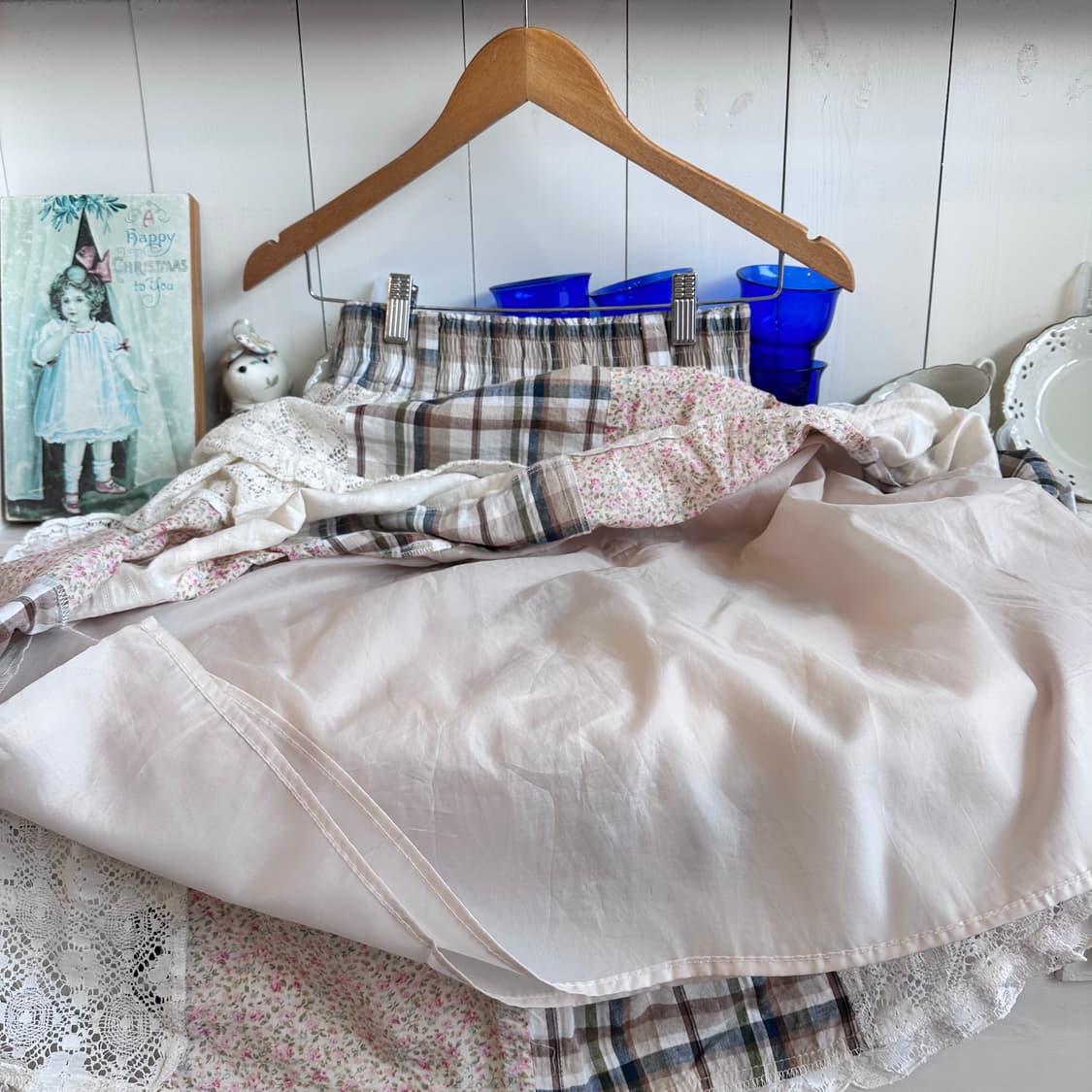 패치워크 플라워 롱 스커트 레이스 디테일 상품이미지8