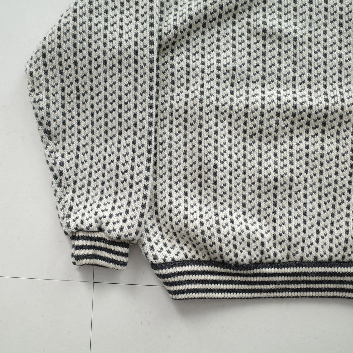 80s 엘엘빈 노르웨이 울혼방 버드아이 패턴 니트 L 상품이미지10