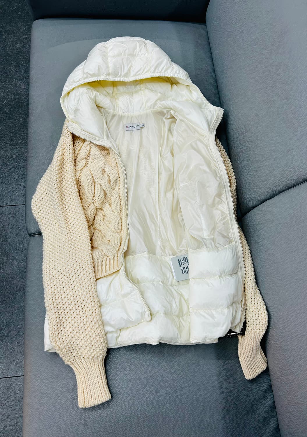 몽클레어 니트 구스다운 후드 집업(XS) 상품이미지8