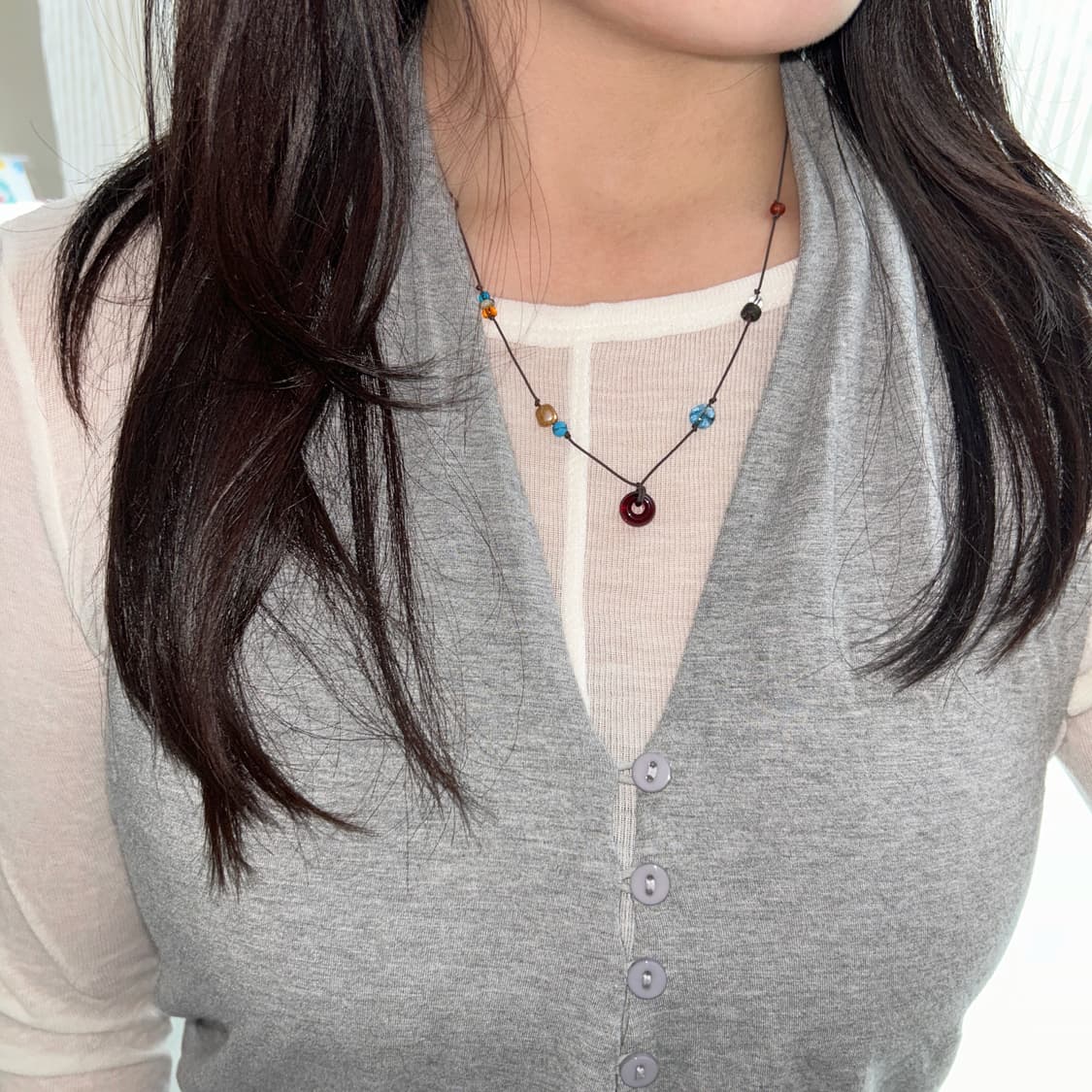 Chestnut Donut Necklace 상품이미지2