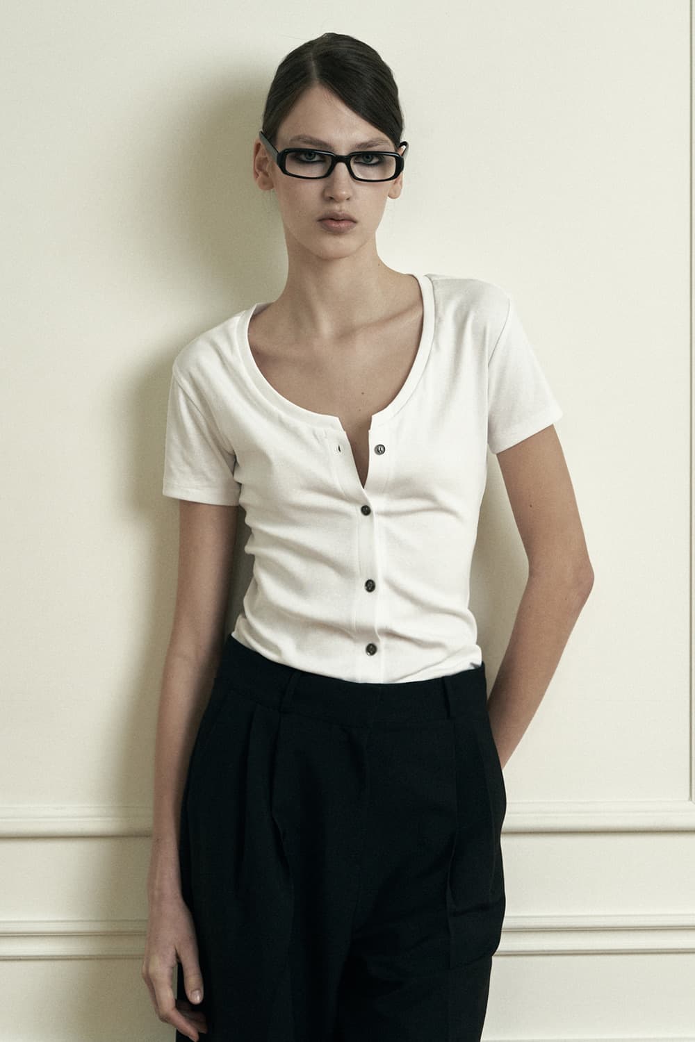 시너진 플레인 브이넥 숏 슬리브 가디건 PLAIN V-NECK SHORT 상품이미지1
