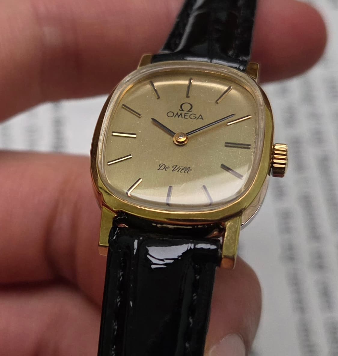 빈티지 오메가 드빌 엘립스 샴골판 금장 수동 메커니컬 여성용 상품이미지8