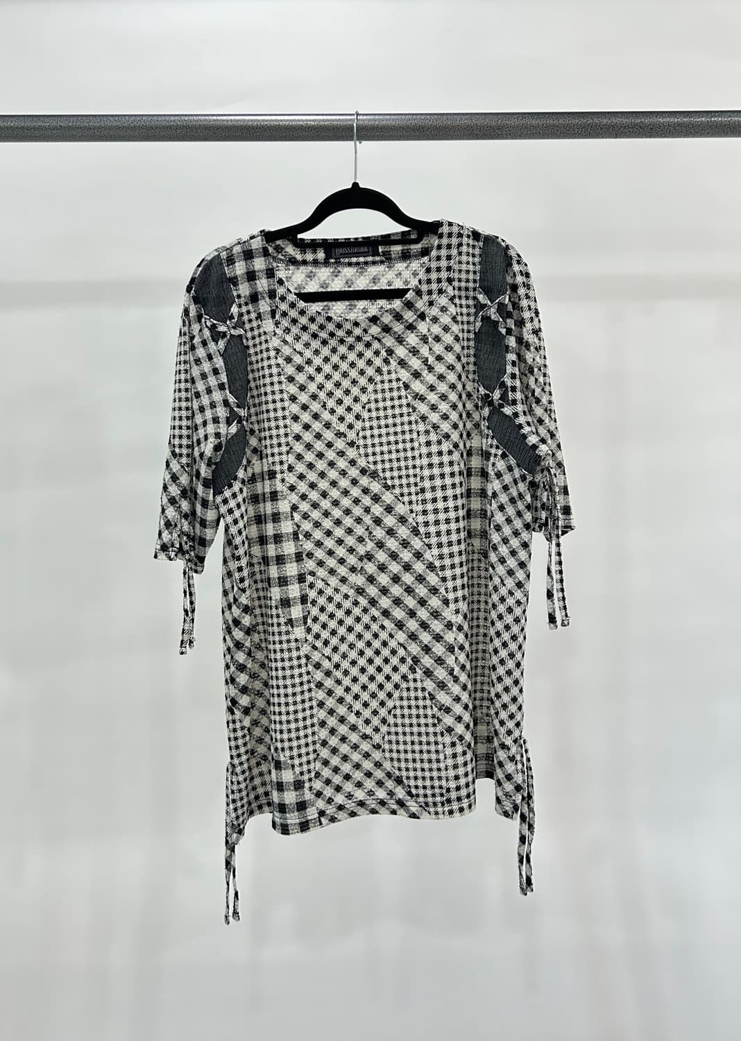 Check patchwork strap ops 상품이미지4