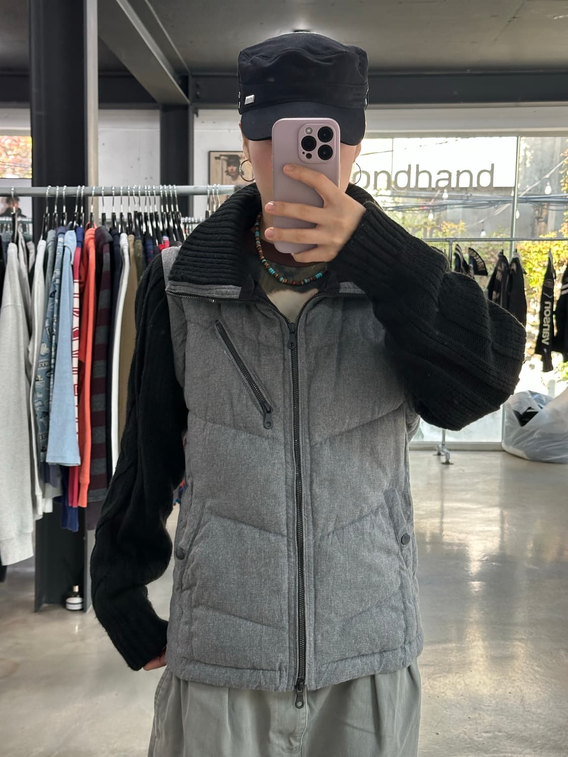 재팬빈티지 하이넥 니트패딩 레이어드 투웨이점퍼 상품이미지4