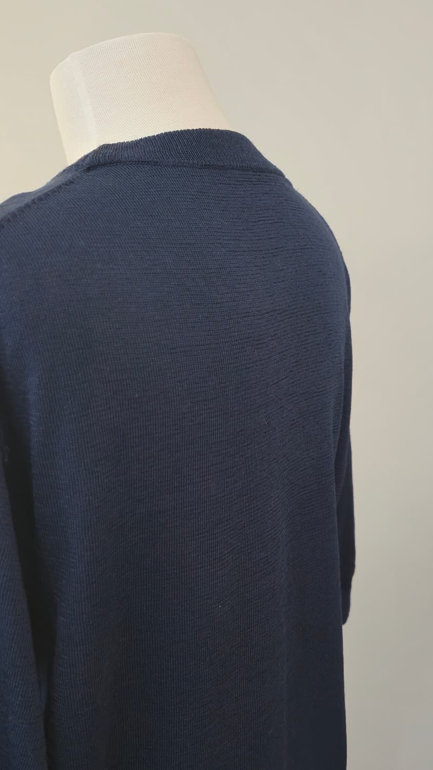 네이비 여름 니트 반팔 티셔츠 L 상품이미지4