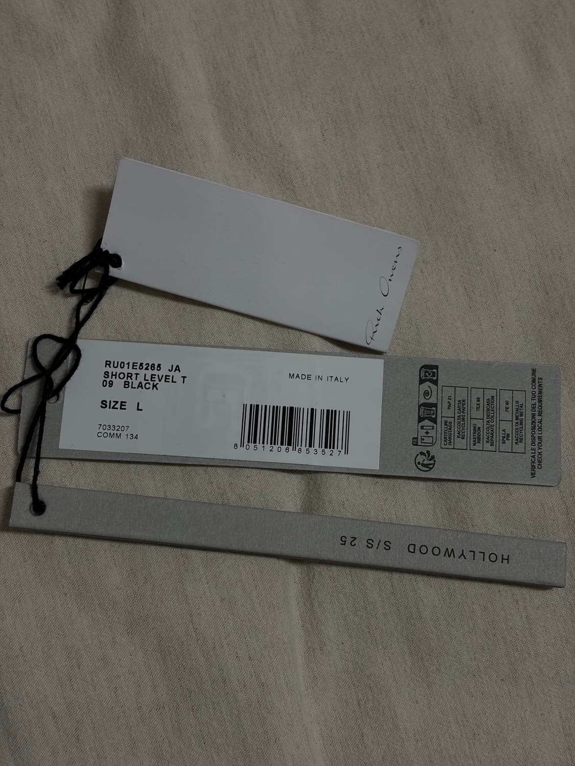 (L) 25ss 릭 오웬스 숏 레벨 티셔츠 블랙 상품이미지6