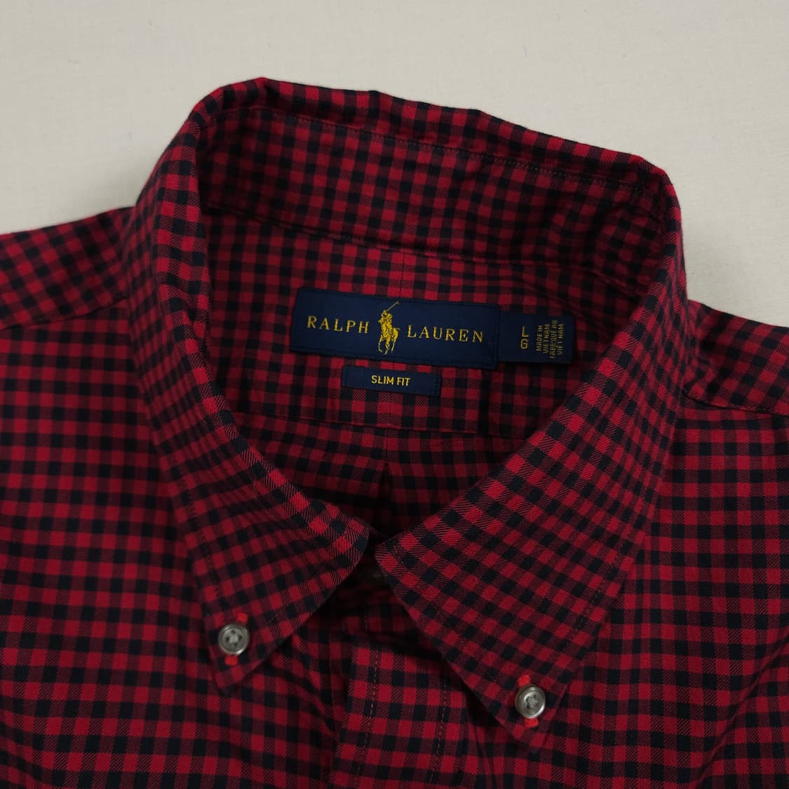 L(100) 폴로랄프로렌 슬림핏 깅엄체크셔츠 상품이미지4