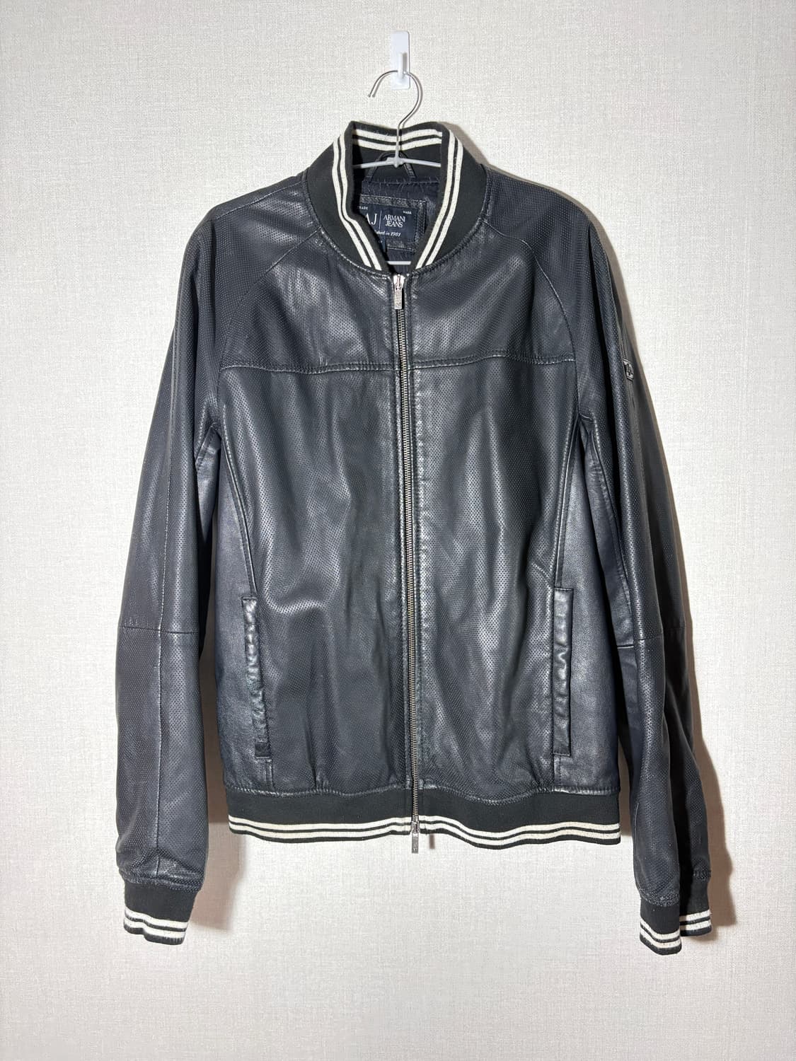 [52] 아르마니 진스 램 레더 블루종 상품이미지1