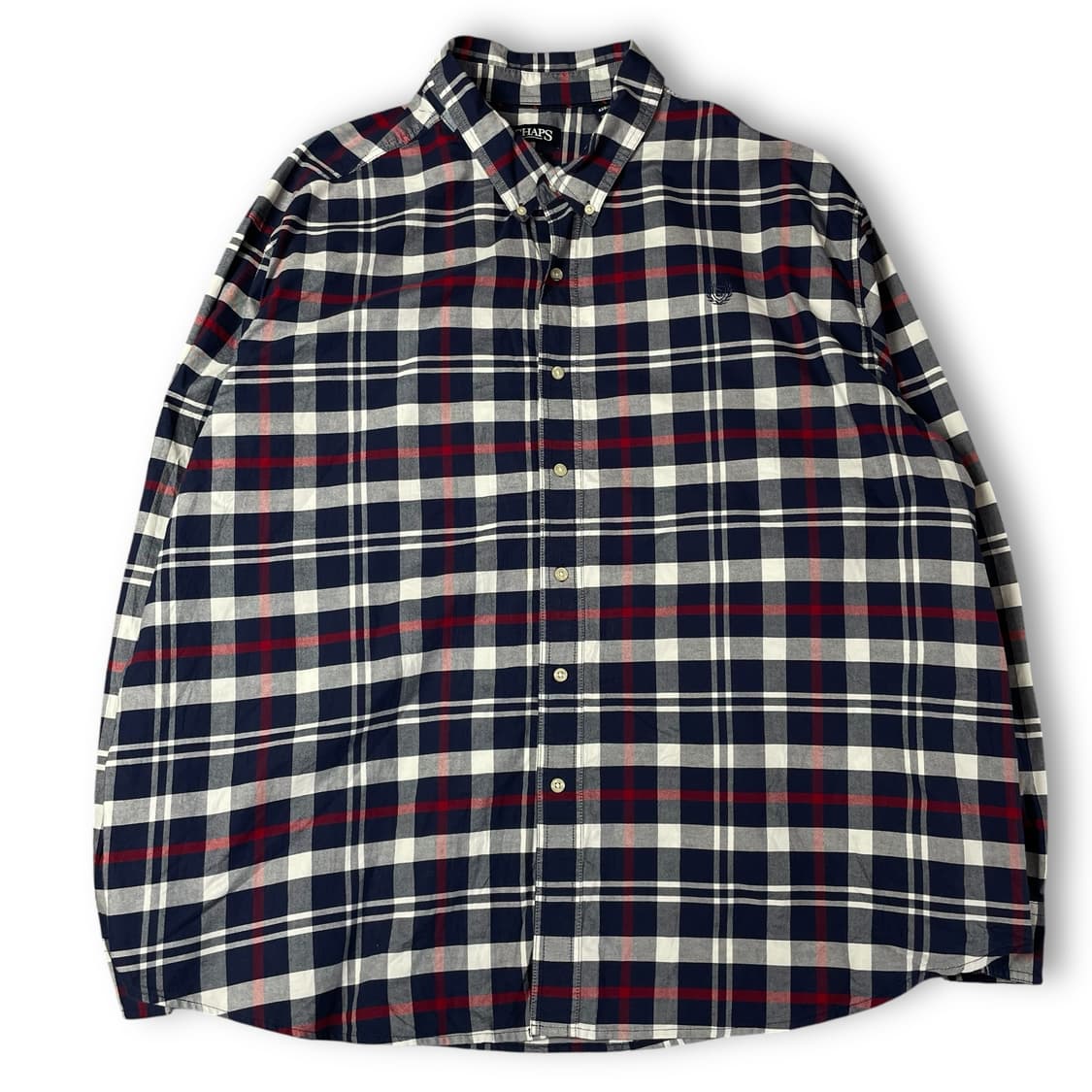 챕스 블루 화이트 레드 멀티 체크 빅사이즈 긴팔 셔츠 상품이미지1