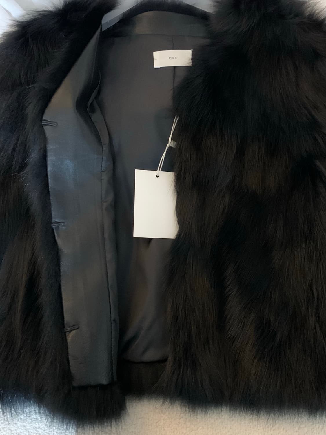 Ore 오어 Fox Fur Jacket Black 새상품 상품이미지7