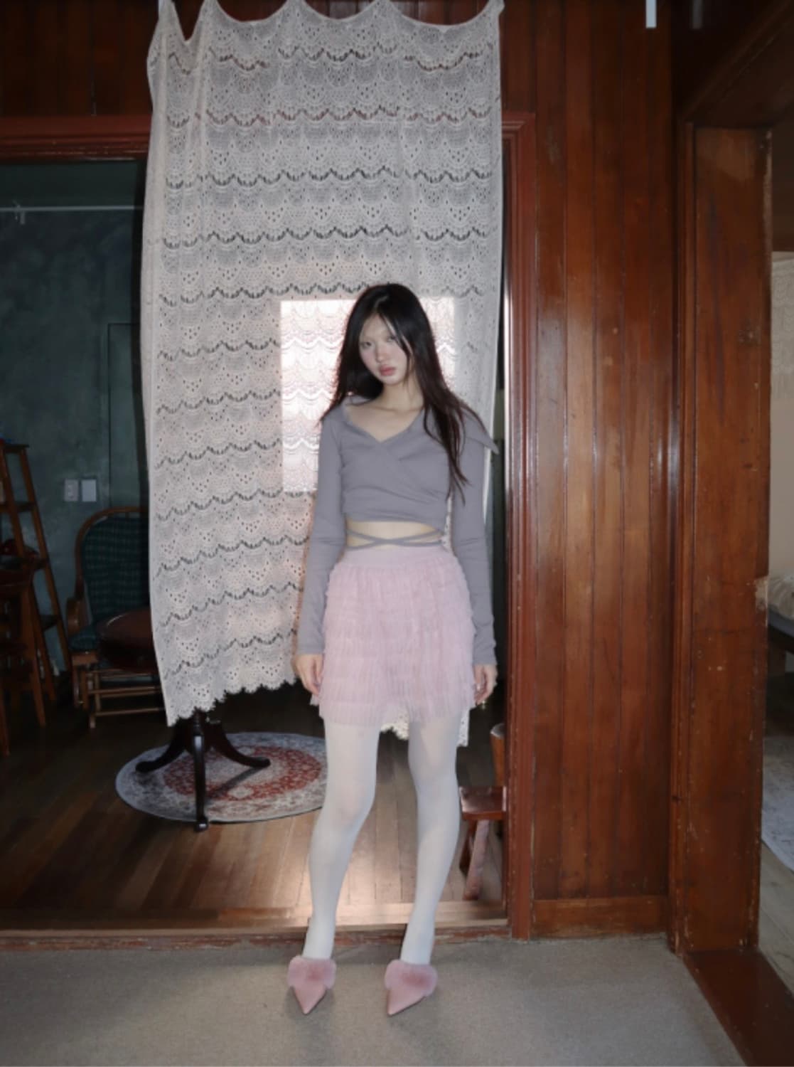 클라따 pink bell shoes 핑크(분홍) 퍼 구두 슈즈 상품이미지7