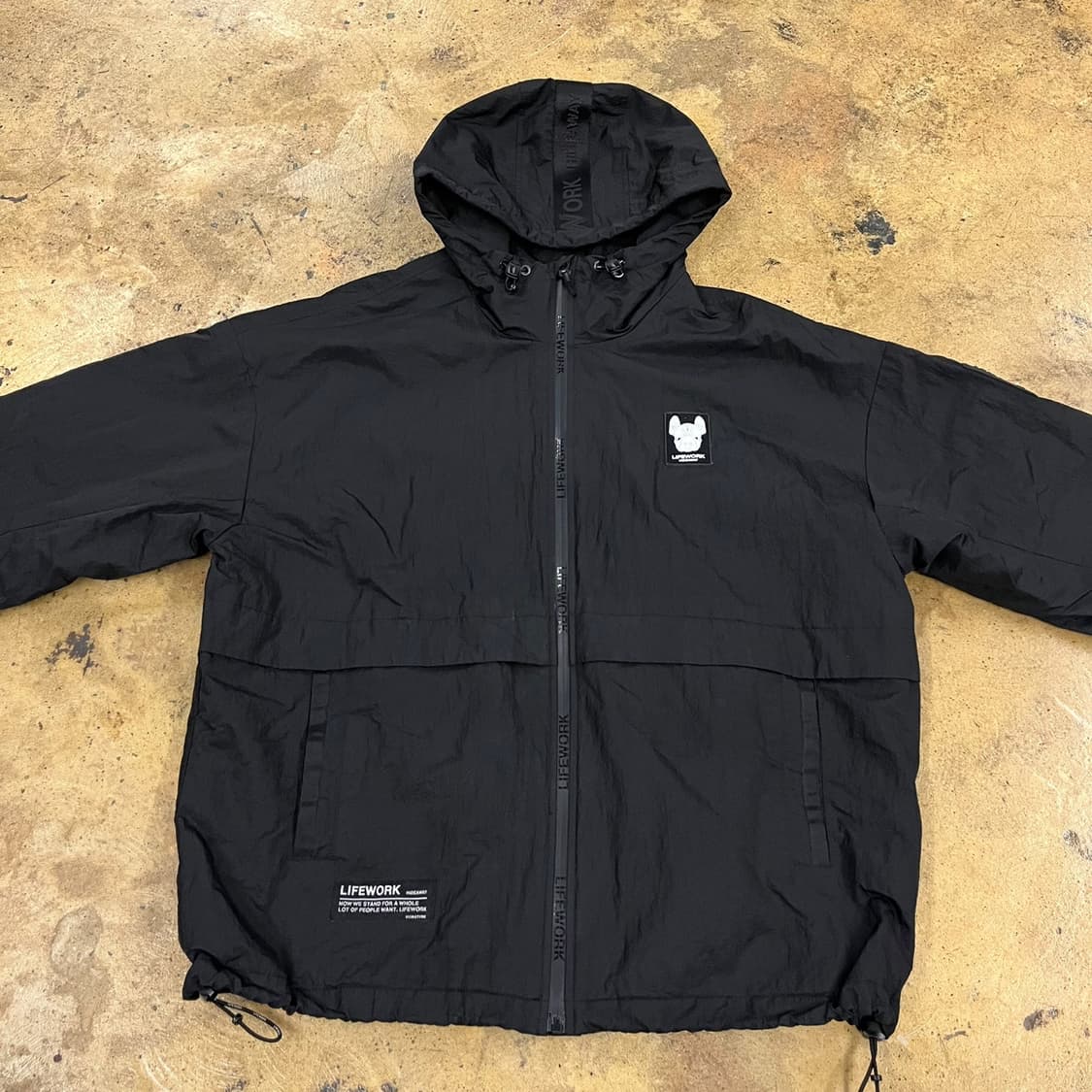 [정품/M] 라이프워크 블랙 바람막이 후드집업 b19 상품이미지3
