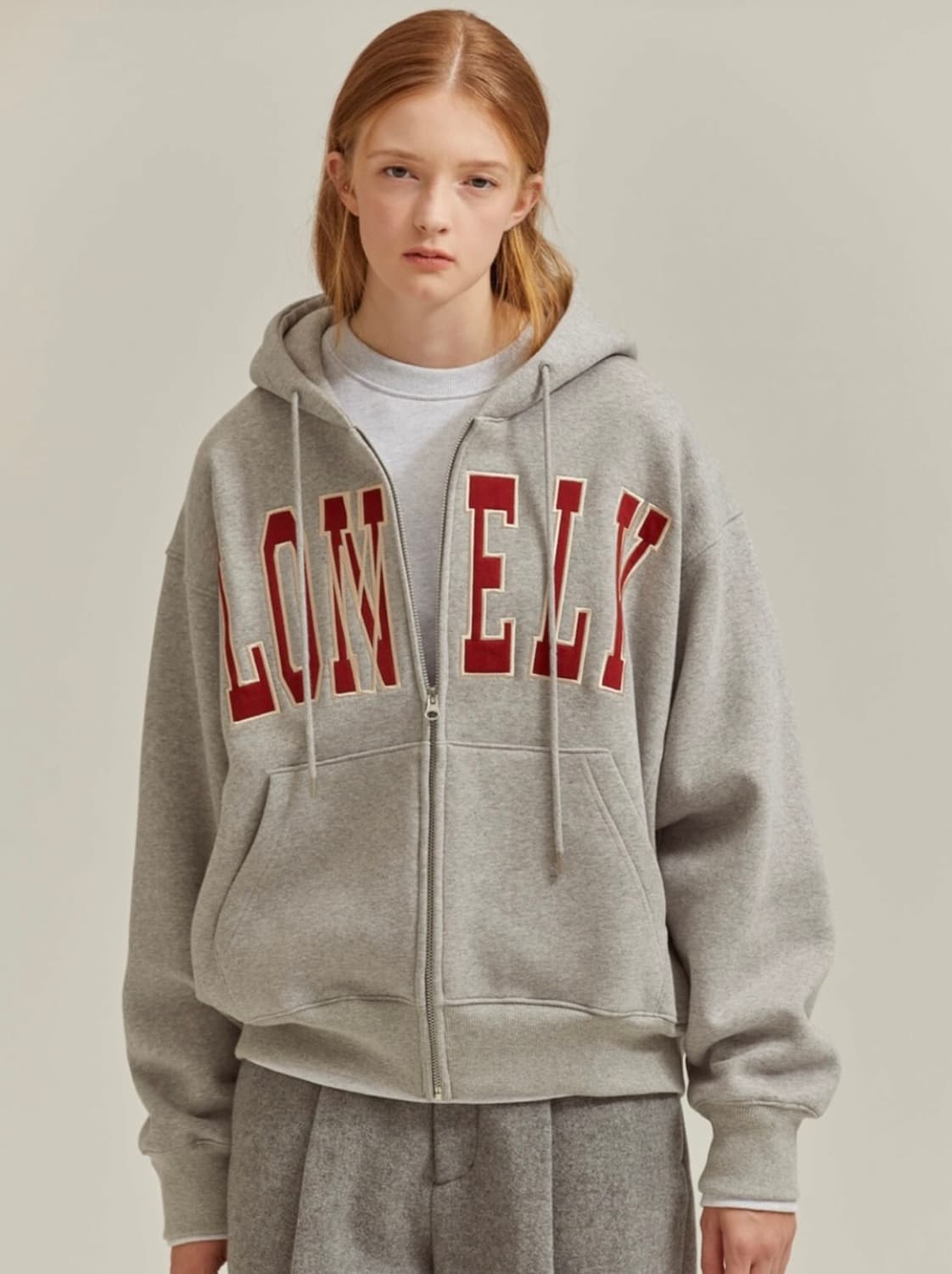 노앙 lonely lovely 후드집업 그레이 상품이미지1