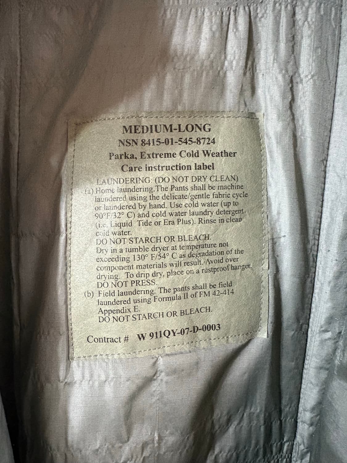 U.S Army Ecwcs Level 7 Prima-loft  Parka 상품이미지4