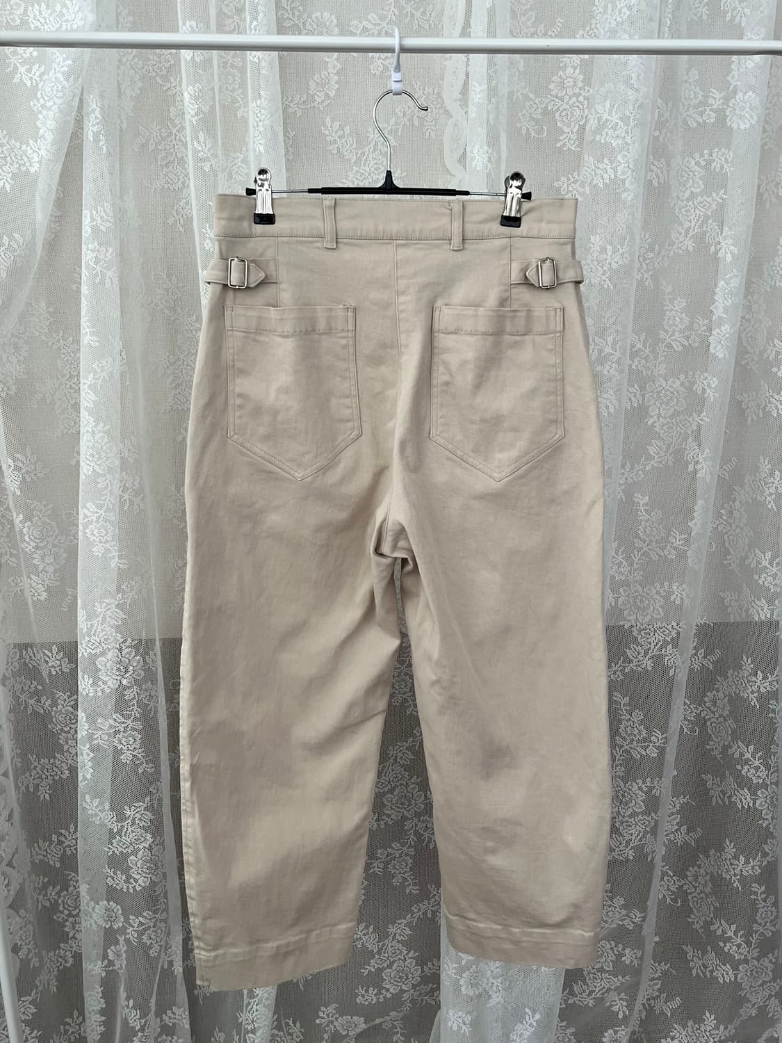 M) 킨더살몬 커브드 코튼 팬츠 베이지 상품이미지2