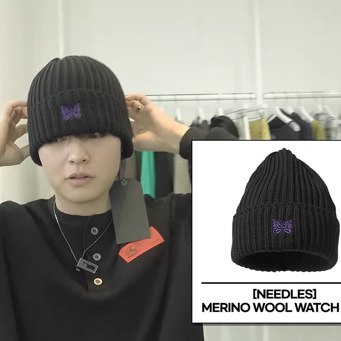 [새상품] 니들스 메리노 울 워치 캡 블랙 비니 상품이미지4
