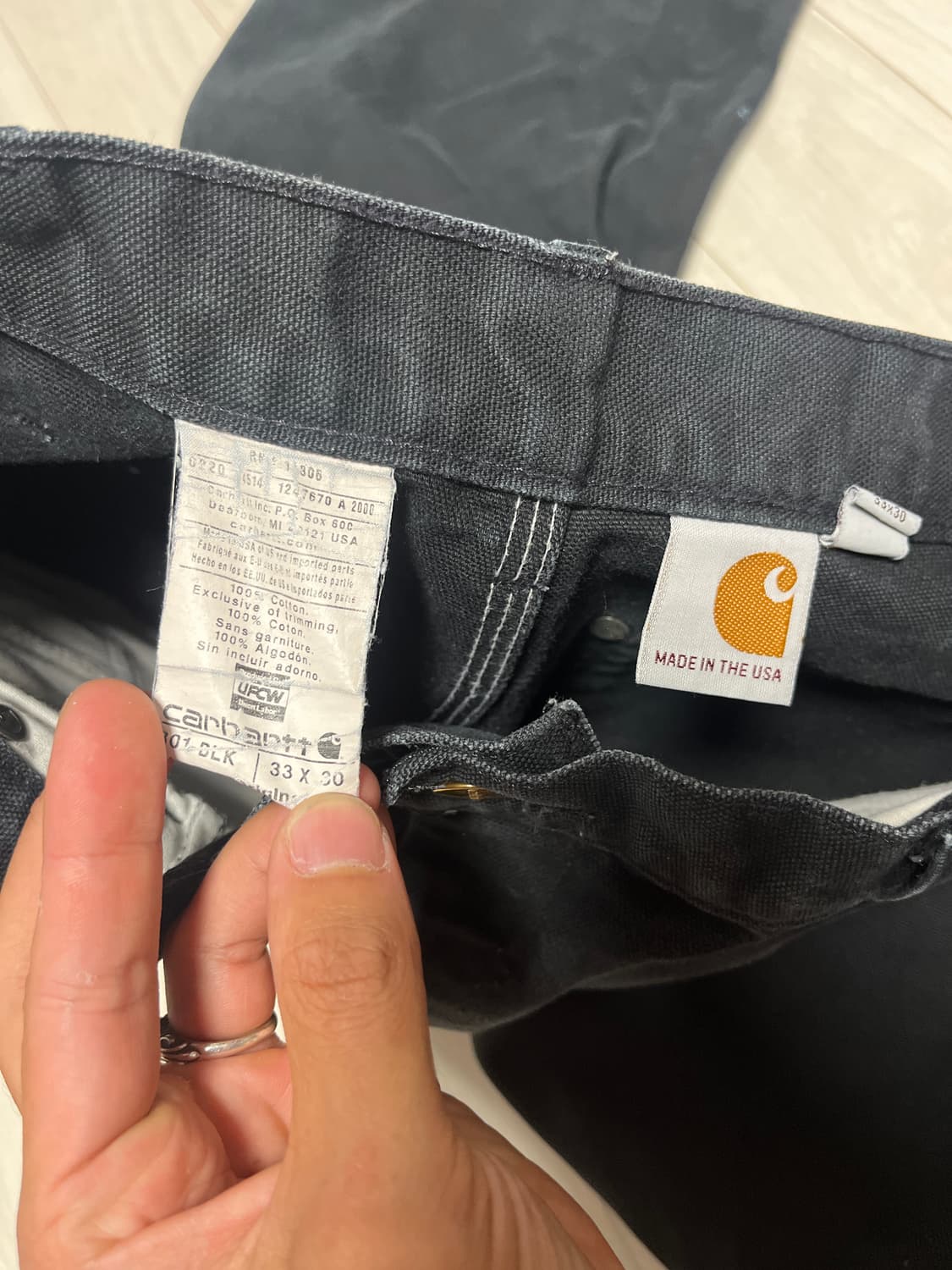빈티지 칼하트 더블니 블랙 USA 33x30 상품이미지5