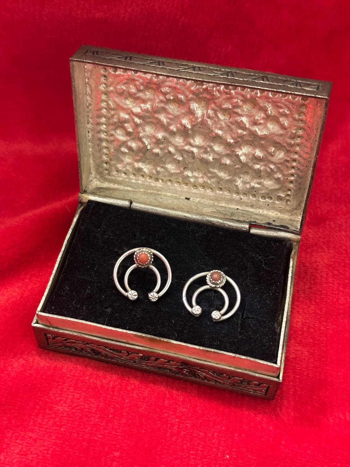 Vintage 925Silver Naja Coral Stud earrin 상품이미지2
