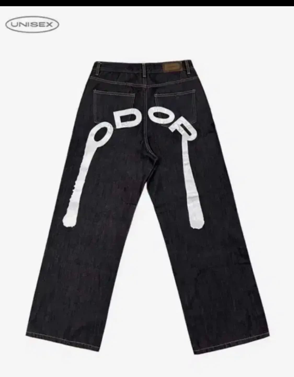 오도어 로고드롭 데님팬츠 화이트 상품이미지1
