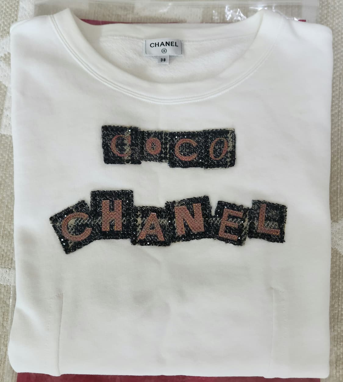 [정품] 샤넬 COCO 반팔 티셔츠 38 (여성용) 새상품급 한정판 상품이미지1
