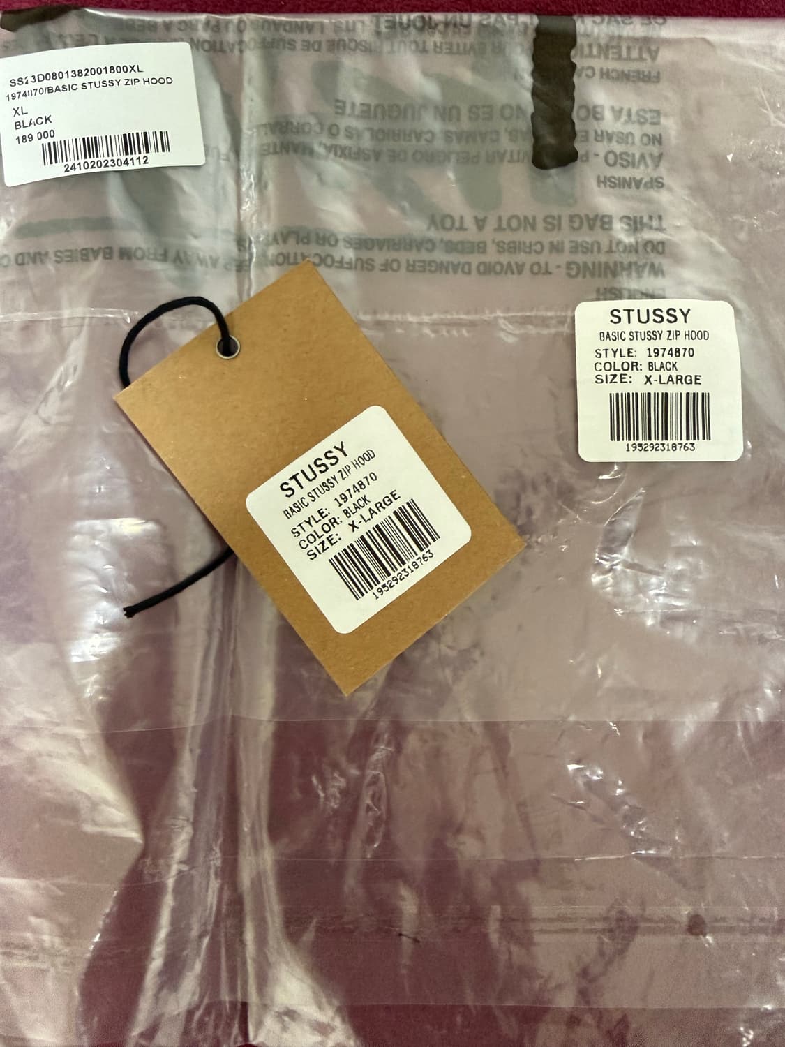 스투시 후드집업 블랙 xl 상품이미지5