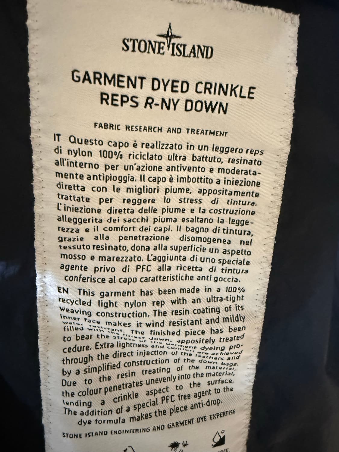 22fw 스톤아일랜드 크링클랩스 패딩 블랙 L 상품이미지3