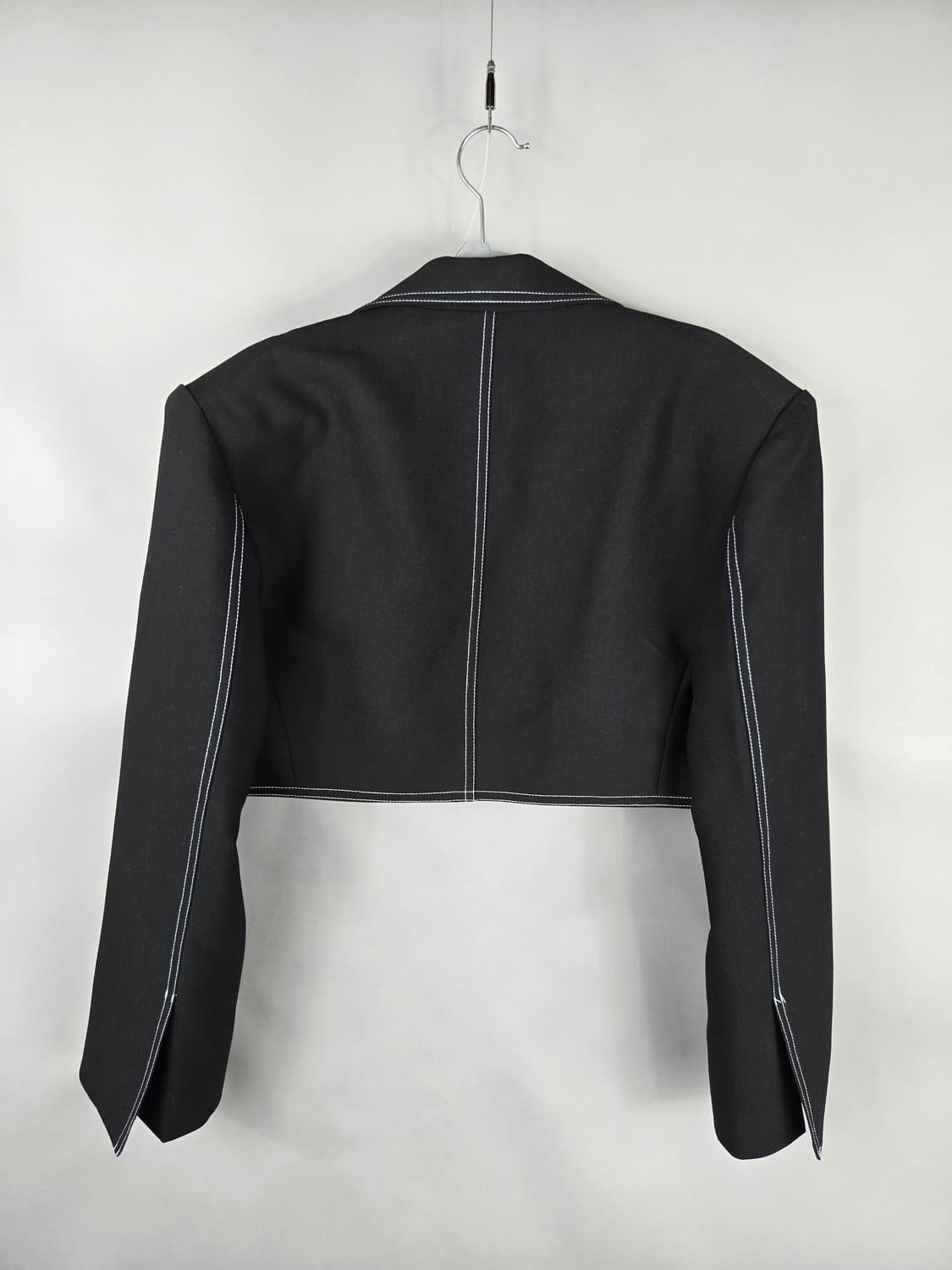 [무료배송]nod 여성 F 오버핏 스판 크롭 숏 오픈 자켓 블랙 상품이미지4