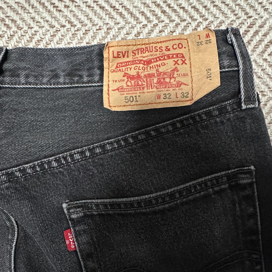 LEVI'S 501 00's mexico made black jeans 상품이미지3