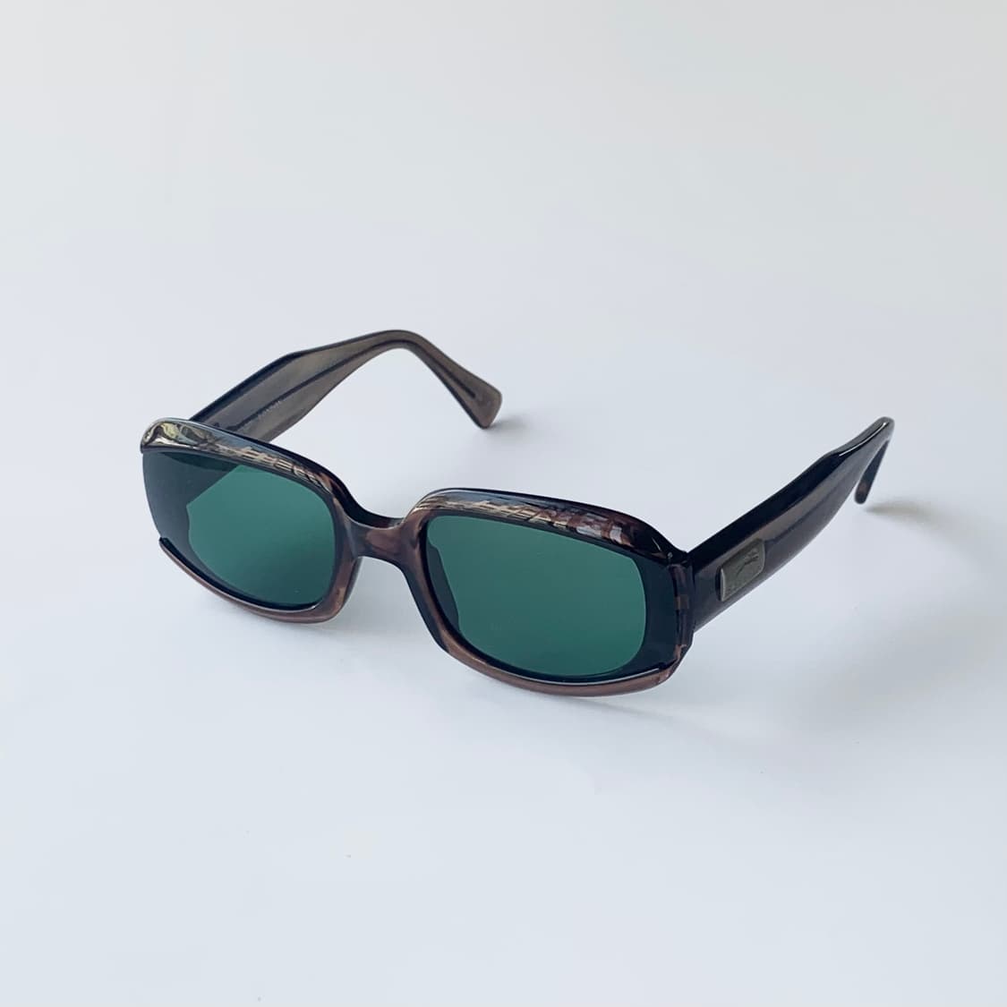 959 브라운 그린렌즈 볼드 프레임 사각 선글라스 상품이미지1