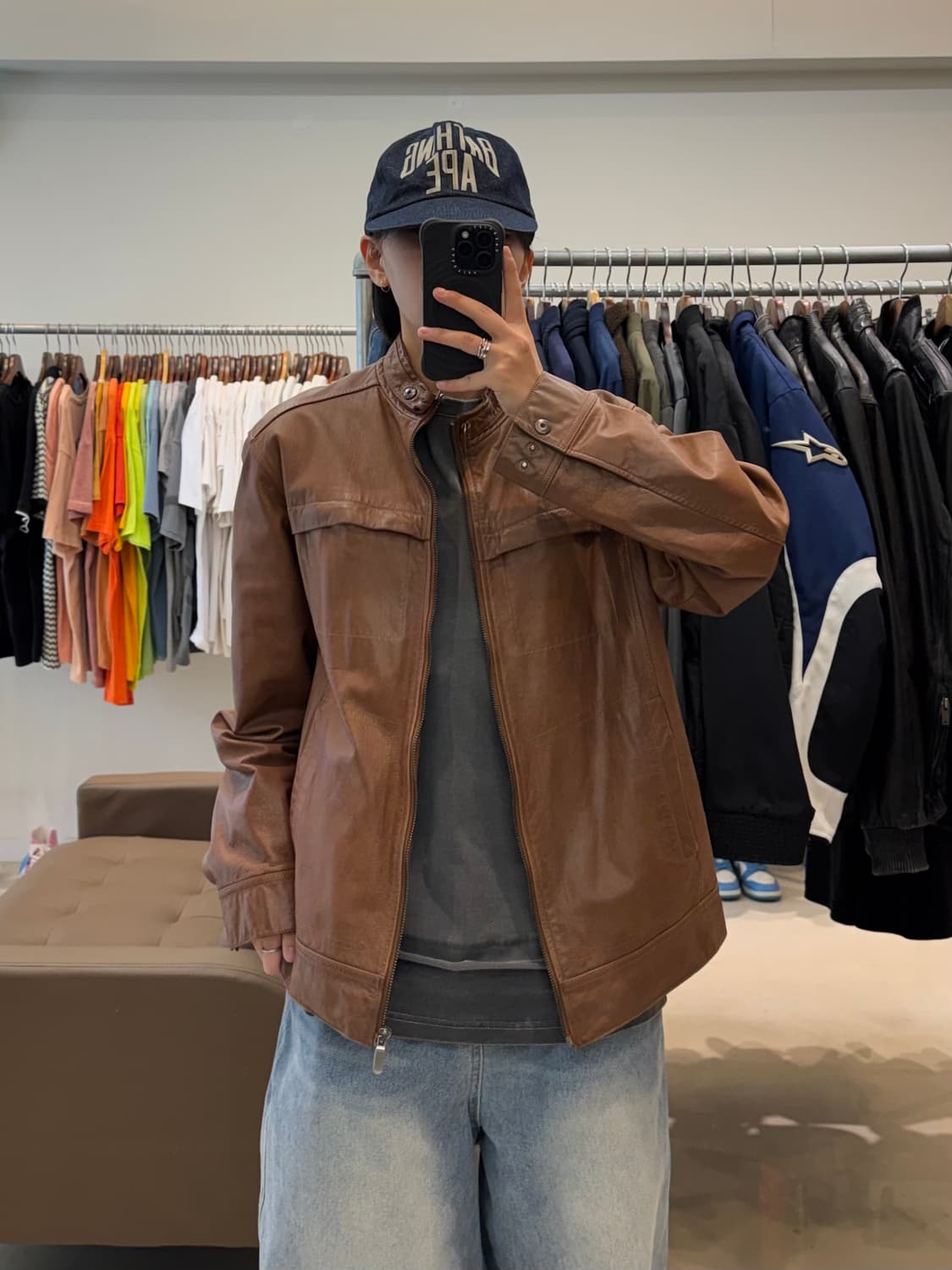 노티카 카프스킨 레더 자켓 상품이미지5