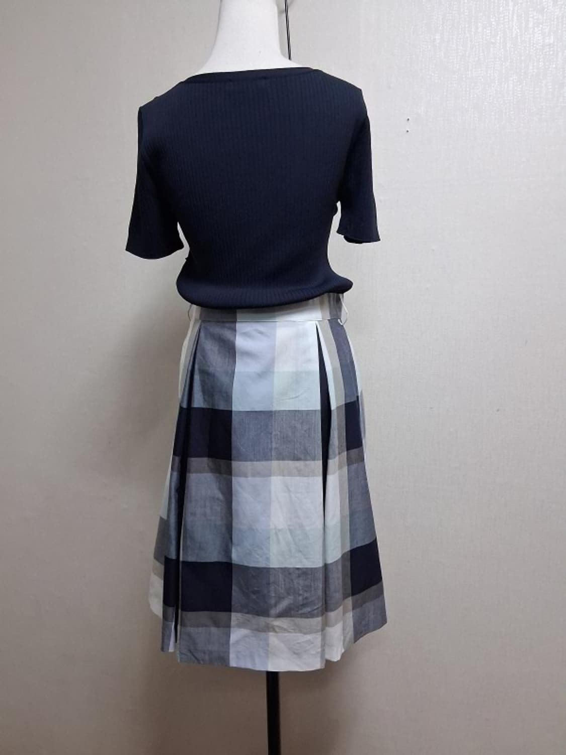 BLUE LABEL CRESTBRIDGE 원피스 네이비반팔니트배색체크   상품이미지2