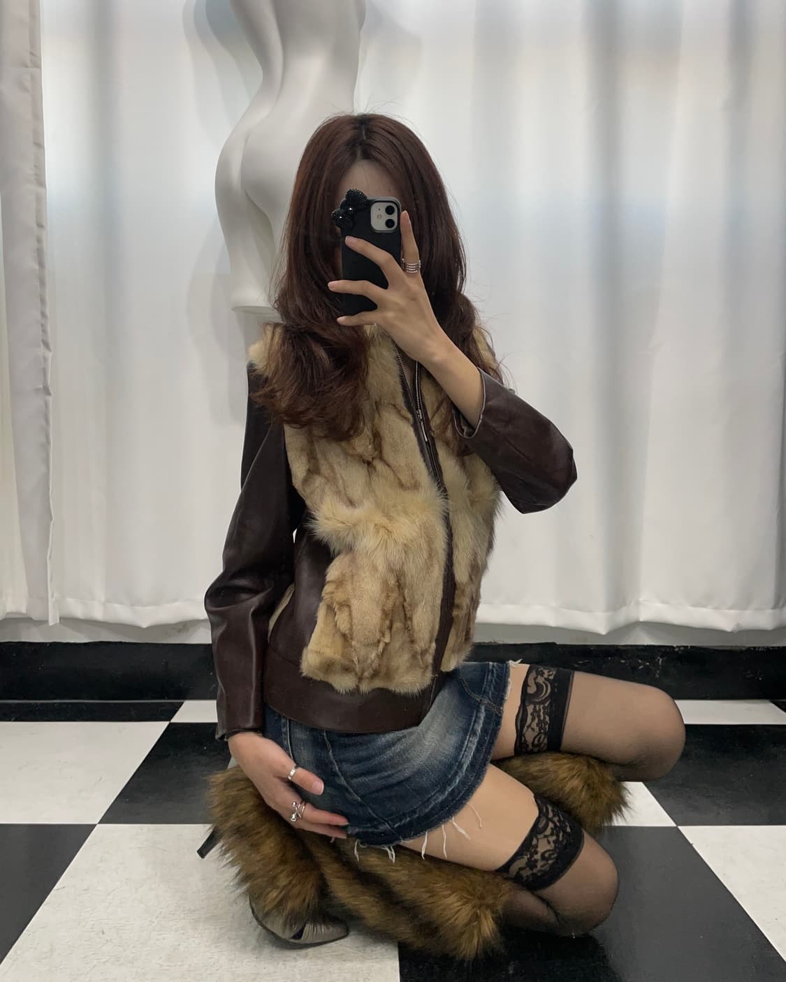 🎸브라운 퍼 레더 자켓🎸 상품이미지2